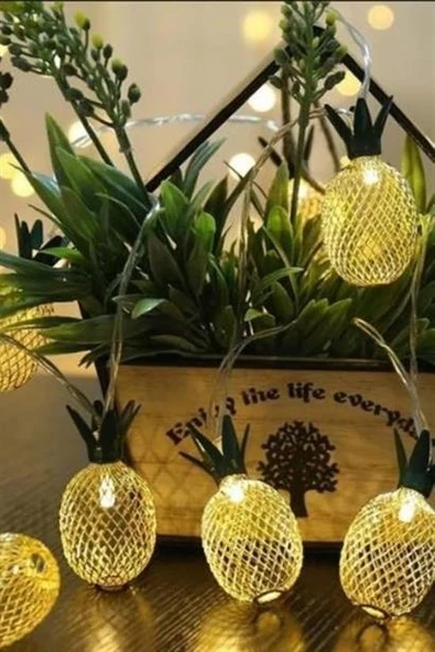 Dekoratif Pilli Pineapple Ananas Pilli Şerit Led Işık (1 Metre) - 11