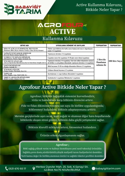 AGROFOUR ACTİVE SIVI BİTKİ GÜBRESİ 5 LT - 4