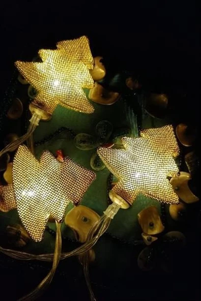 Dekoratif Işıklı Metal Örgülü Çam Ağacı Şeklinde Günışığı Şerit Led Işık Zinciri - 9