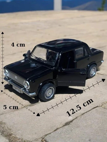 Metal Çek Bırak Murat 124 Araba Siyah Sesli ve Işıklı ( 1/36 Ölçek ) - 2