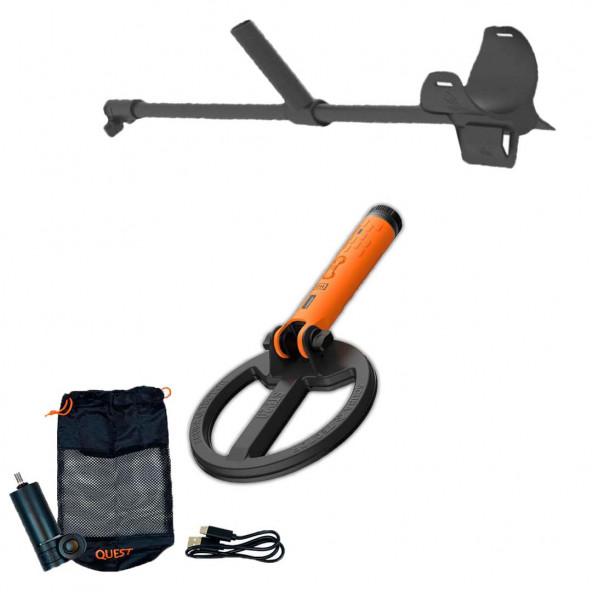 Quest Scuba Tector PRO Su Altı Dedektörü & Sahil Arama Dedektörü - 20 cm Başlıklı - Arama Kollu