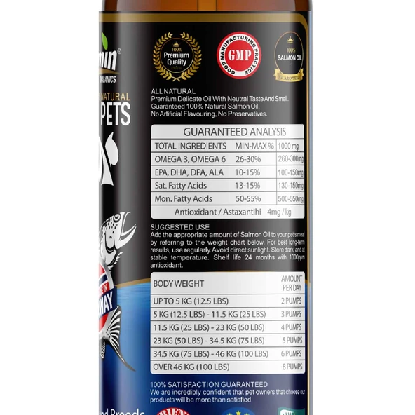 Mutamin Kedi Köpek için Norveç Somon Yağı  400mL 02/2026 SKT - Resim 3