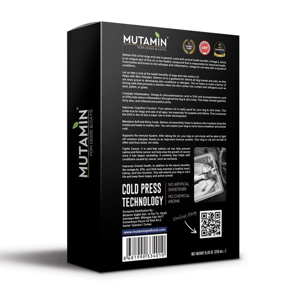 Mutamin Kedi Köpek için Norveç Somon Yağı 1 Litre 02/2026 - Resim 4