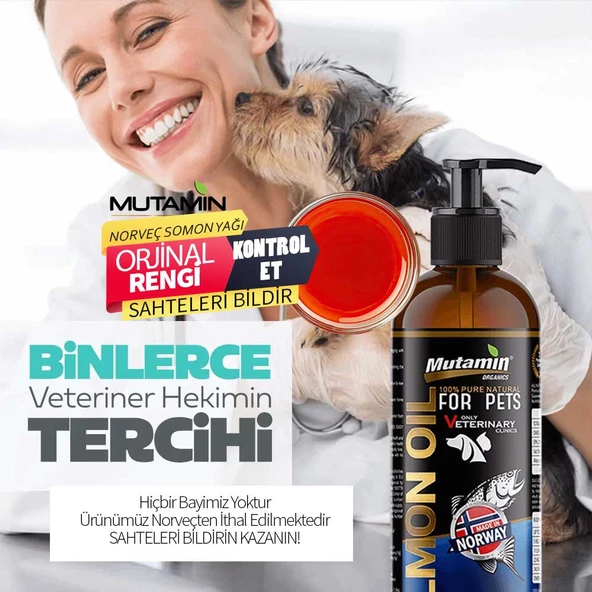 Mutamin Kedi Köpek için Norveç Somon Yağı 1 Litre 02/2026 - Resim 3