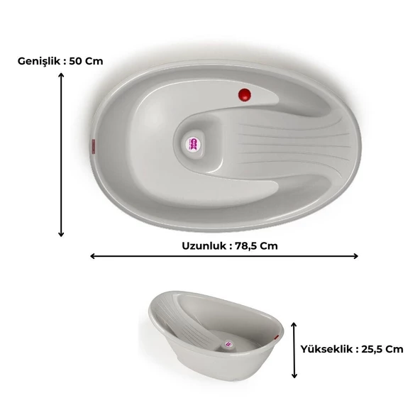 OkBaby Bella Çift Yönlü Banyo Küveti 0-12 ay / Gri - 2