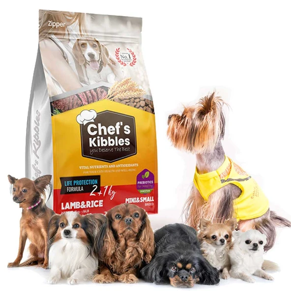 Chefs Kibbles Mini ve Küçük Irk Köpek Maması + Mutamin Somonyağı Hediye !