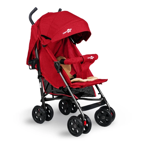 Comfymax Tam Yatar Baston Bebek Arabası – Dark Red - Resim 2