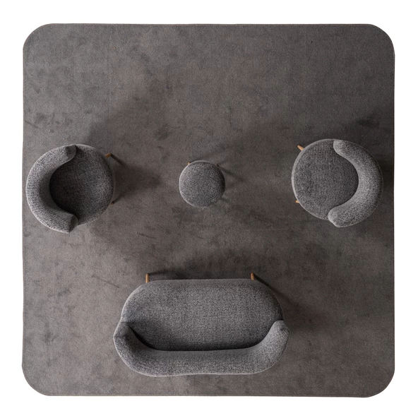 PANDA Çay Seti Koltuk Takımı,Berjer Ve Puf (Ofis Balkon Cafe Bahçe Salon Mobilyası) (4) Lü Takım  Renkli - Resim 3