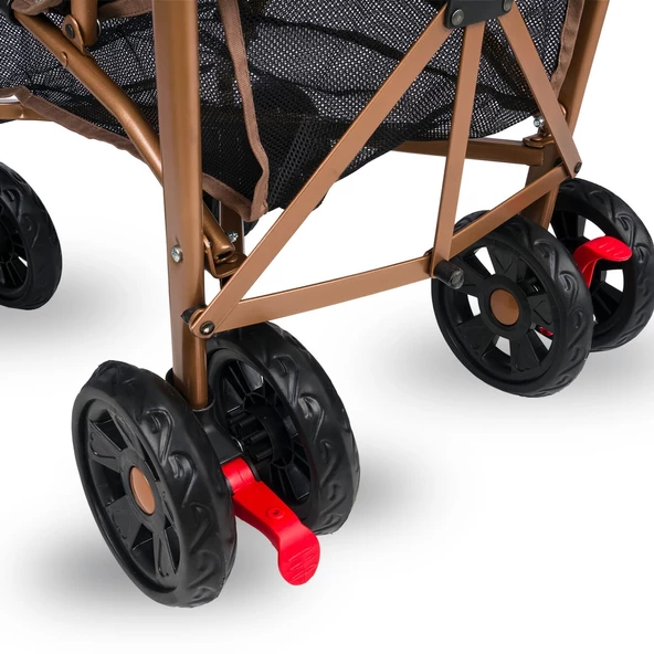 Comfymax Tam Yatar Baston Bebek Arabası – Dark Red - Resim 11