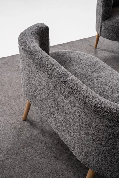 PANDA Çay Seti Koltuk Takımı,Berjer Ve Puf (Ofis Balkon Cafe Bahçe Salon Mobilyası) (4) Lü Takım  Renkli - Resim 6