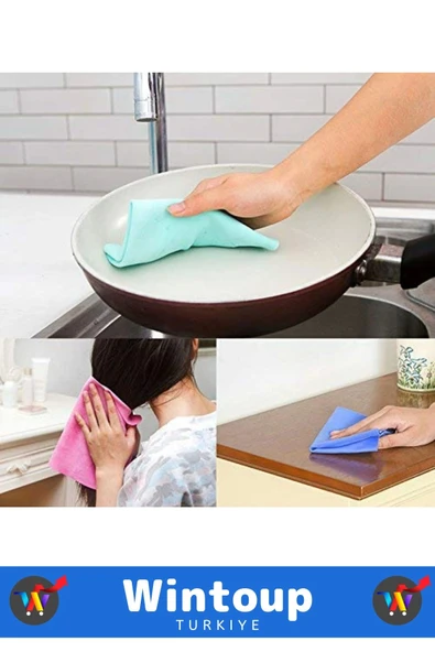 Özel Üretim Yüksek Kaliteli 3 Kat Emici Tüm Yüzeylerde Etkili Mutfak Banyo Islak Sihirli Bez 2 Adet - 3