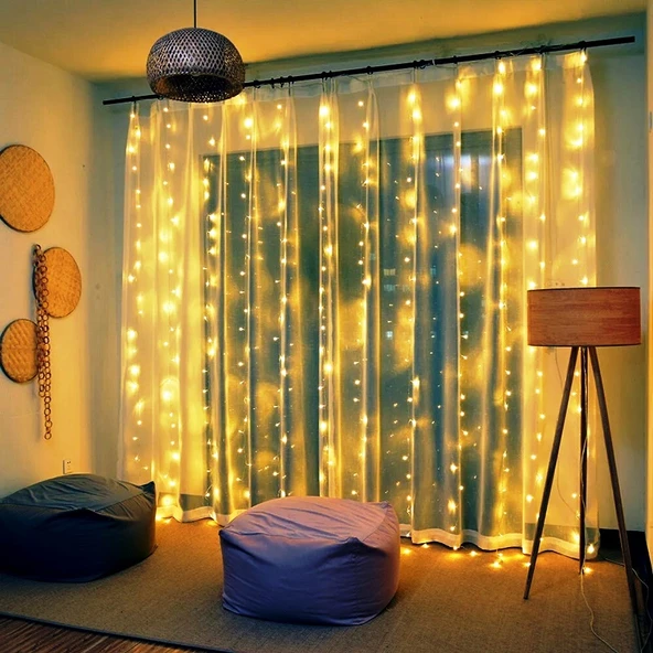 VIP CURTAIN LAMP IP64 10 DALLI 2.60X2 METRE DIŞ MEKAN SALKIM LED IŞIK GÜN IŞIĞI DÖKME LED KUMANDALI - Resim 2