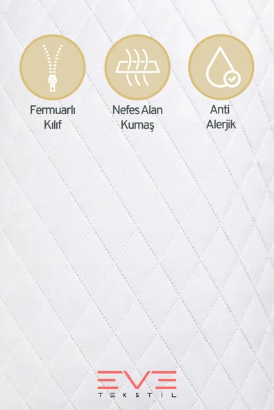 2 Adet Diamon Kapitone Antibakteriyel Fermuarlı Yıkanabilir Otel Lüks Yastık Kılıfı 50x70cm - 2