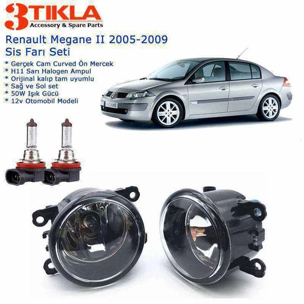 Renault Megane Sedan 2007 Sis Farı Set  Oem:  8200074008