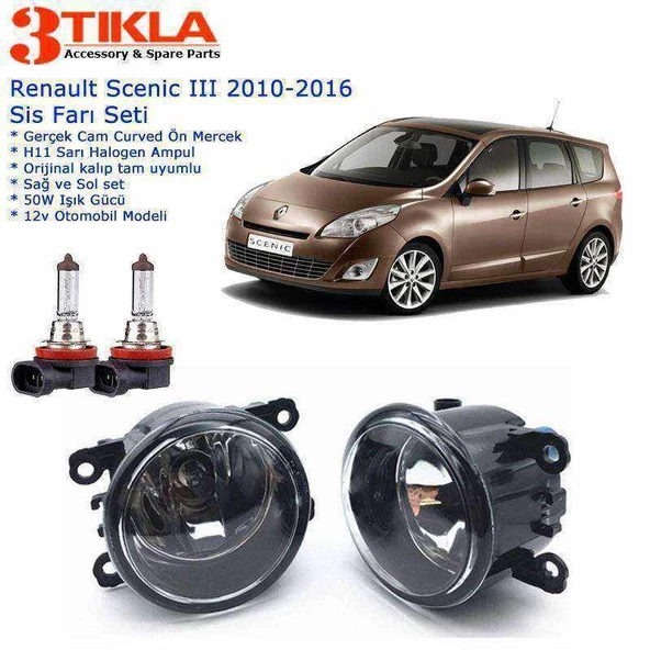 Renault Scenic III 2010-2015 Sis Farı Set  Oem:  8200074008