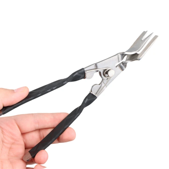 CARSTAR Q1 ARABA FAR TAMİR PENSESİ İÇ KLİPS KAUÇUK YÜZÜK ÇIKARMA PENSESİ PASLANMAZ ÇELİK (85X230MM) - 3