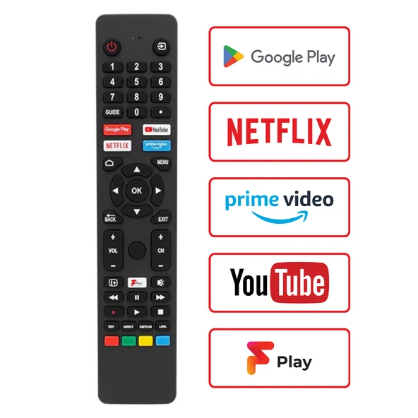 WEKO KL SES KOMUTSUZ JVC RM-C3250 NETFLIX-PRIME VIDEO-GOOGLE PLAY-YOUTUBE TUŞLU LCD LED TV KUMANDA