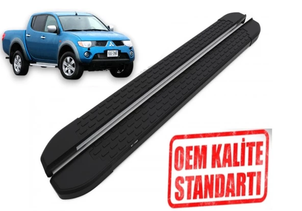 L200 2006 2007 2008 2009 2010 2011 2012 2013 2014 2015 ARACA ÖZEL NEVADA SİYAH YAN BASAMAK NVDSA ürün görseli 1