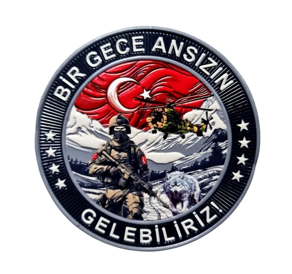 BAYRAK ASKER  PEÇ , BİR GECE ANSIZIN GELEBİLİRİZ - Arma - TPU Patch ürün görseli