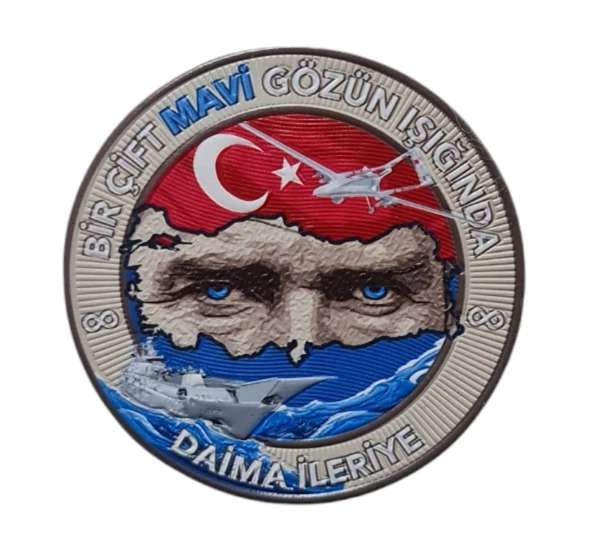 ATATÜRK  PEÇ , BİR ÇİFT MAVİ GÖZÜN IŞIĞINDA  - Arma - TPU Patch ürün görseli