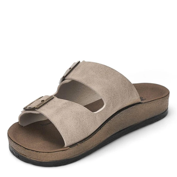 Moda Ayakkabı 27-48 Bej-Byz Kadın Terlik Ayakkabı - 3