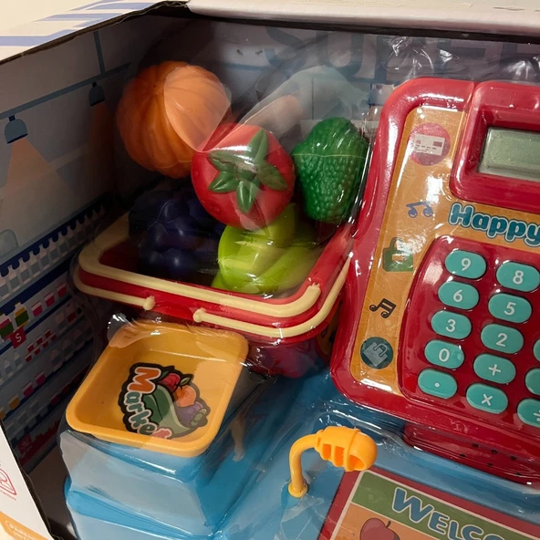 Çocuk Süper Market Yazar Kasalı Oyuncak - Mavi Su Dünyası - Resim 4