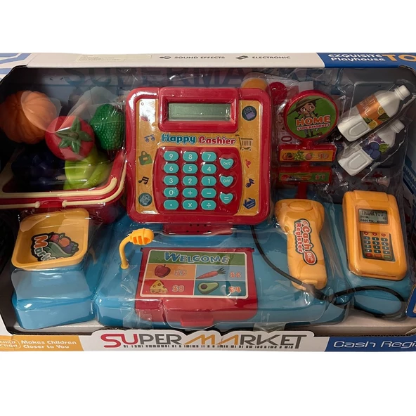 Çocuk Süper Market Yazar Kasalı Oyuncak - Mavi Su Dünyası ürün görseli