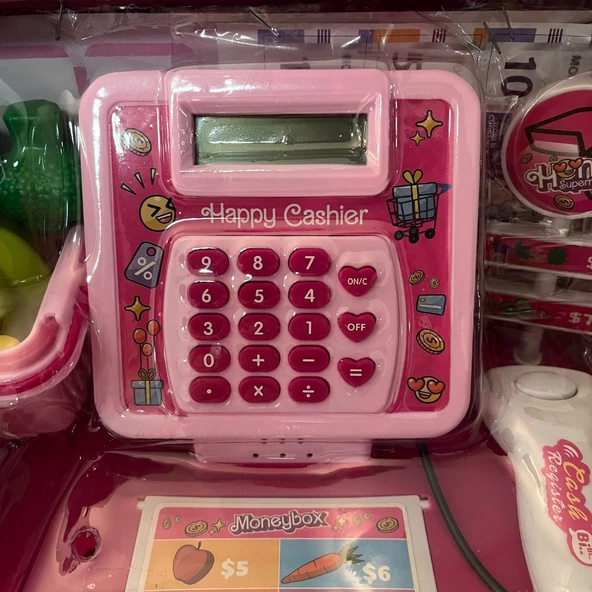 Çocuk Süper Market Pembe Yazar Kasalı Oyuncak - Mavi Su Dünyası - 3