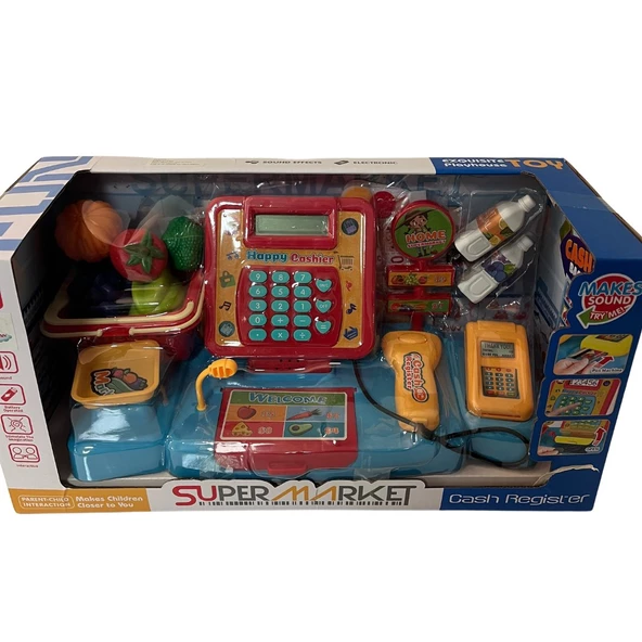 Çocuk Süper Market Yazar Kasalı Oyuncak - Mavi Su Dünyası - Resim 2