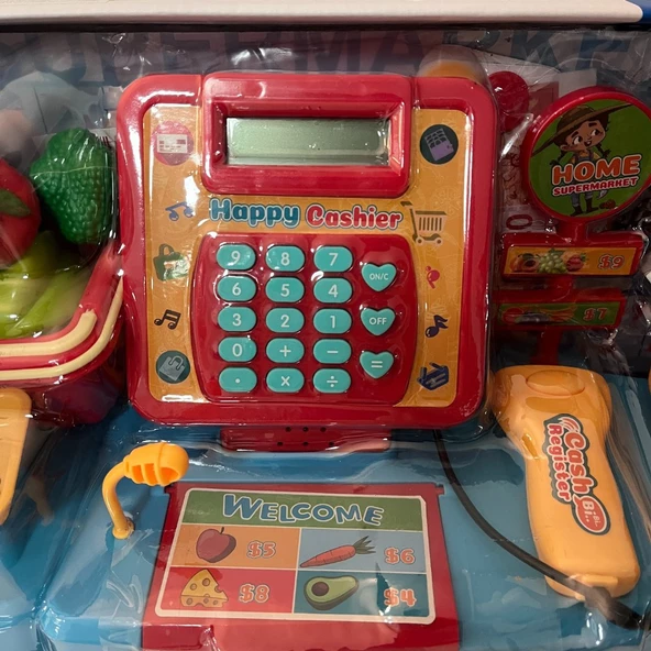 Çocuk Süper Market Yazar Kasalı Oyuncak - Mavi Su Dünyası - Resim 3