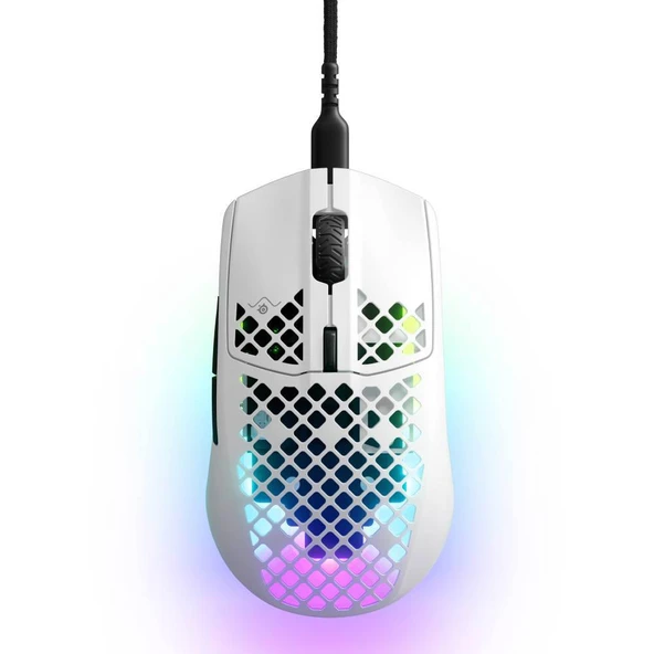 SteelSeries Aerox 3 2022 Edition Snow SSM62603 8500 CPI 6 Tuş RGB Optik Kablolu Gaming (Oyuncu) Mouse - Beyaz