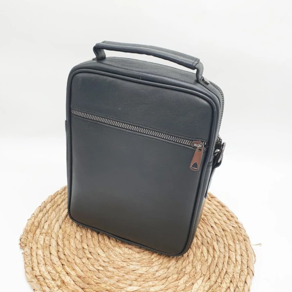 Mıknatıs Kapaklı Deri Erkek El Çantası - Resim 5