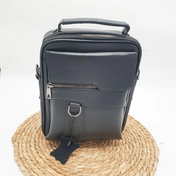 Mıknatıs Kapaklı Deri Erkek El Çantası - Resim 7