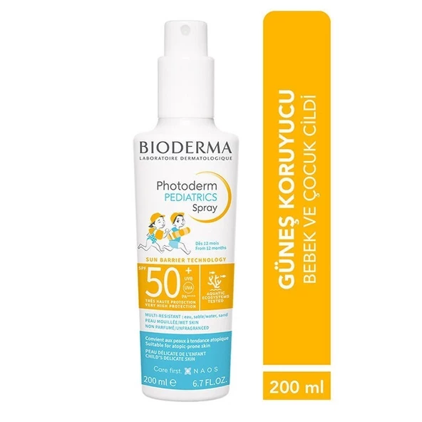 Bioderma Photoderm Pediatrics Bebek, Çocuk için SPF50+ Yüksek Korumalı Sprey Form Güneş Kremi 200 ml