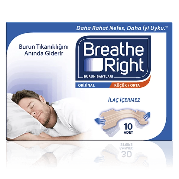 Breathe Right Orijinal Küçük/Orta Burun Bandı 10 Adet