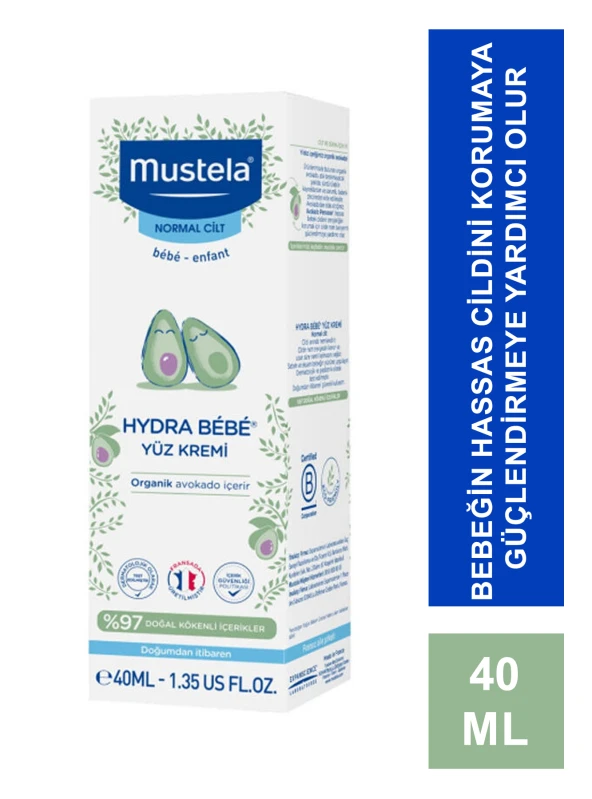 Mustela Hydra Bebe Facial Cream  40 ml Yüz Kremi (S.K.T 09-2025)