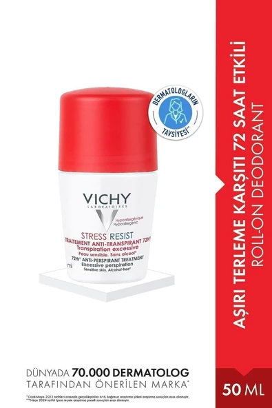 Vichy Deo Stress Resist YoğunTerleme Karşıtı Deodorant Roll-On 72 Saat 50ml