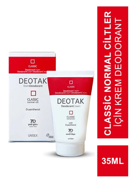 Deotak Classic Normal Ciltler İçin Unısex Krem Deodorant 35ml