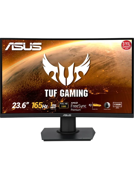 Asus TUF VG24VQE Kavisli 23.6" 165Hz 1ms (HDMI+Display) FreeSync Full HD LED Monitör