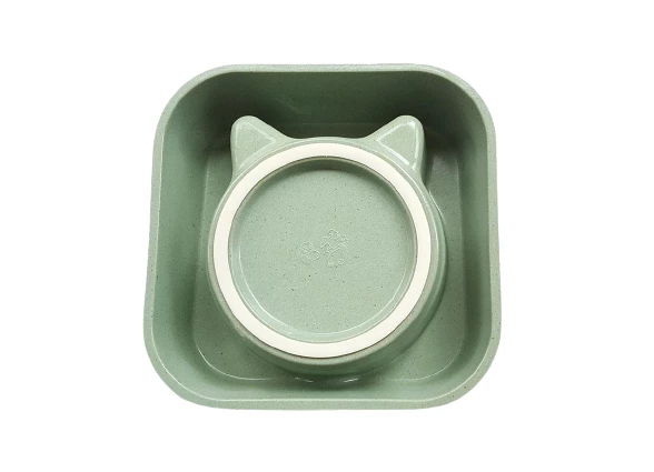 Bobo Bambu Kedi Köpek Mama ve Su Kabı BO-3182 500 ML Yeşil - Resim 2