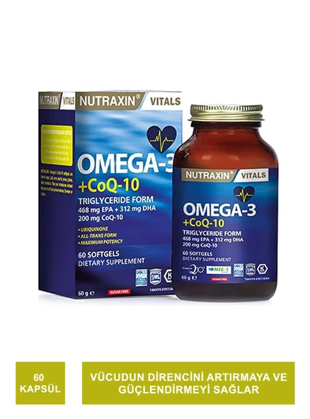 Nutraxin Omega 3 + CoQ-10 60 Kapsül