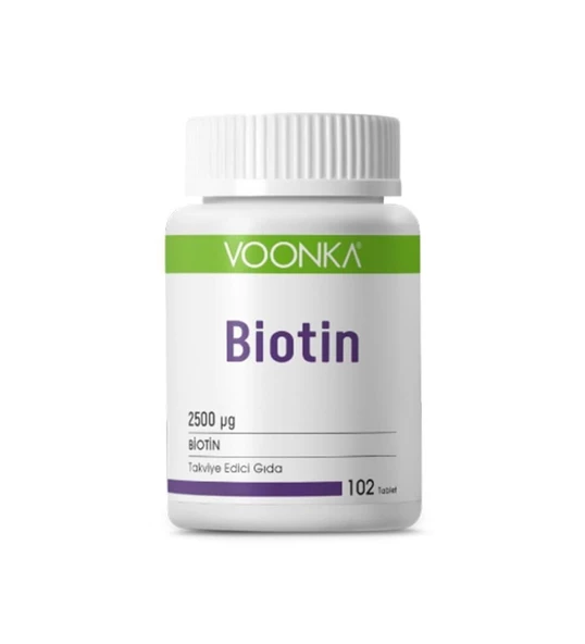 Voonka Biotin İçerikli Takviye Edici Gıda 2500 mg 102 Tablet