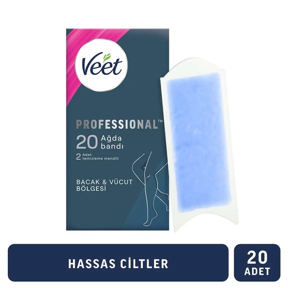 Veet Professional Sir Ağda Bandı Hassas Ciltler İçin - Bacak & Vücut - 20 Adet