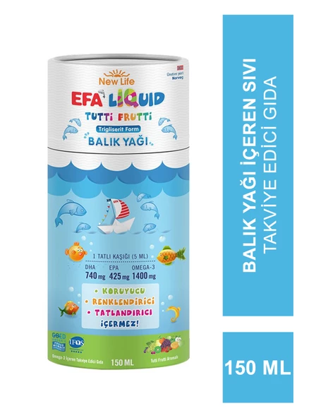 New Life Efa Liquid Tutti Frutti Balık Yağı 150 ml ürün görseli