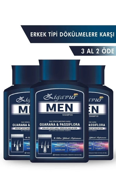 Zigavus Erkekler İçin Saç Dökülme Karşıtı Şampuan 300 ml 3 Al 2 Öde