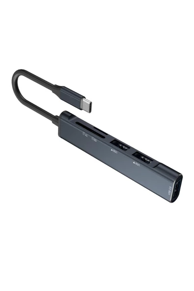 ZUIDID 5 in 1 Dönüştürücü Hub USB 3.0 + Kart Okuyucu Siyah - 2