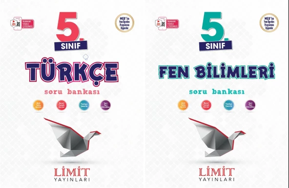 Limit 2025 5. Sınıf Türkçe + Fen Bilimleri Soru Bankası Seti 2 Kitap Güncel Müfredat
