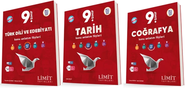 Limit 2025 9. Sınıf Türk Dili + Tarih+ Coğrafya Kaf Seti 3 Kitap Güncel Müfredat