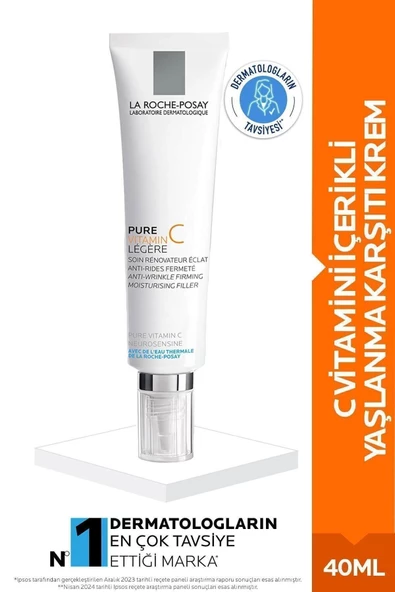 La Roche Posay Pure Vitamin C Light Cream - Karma Ciltler için Yaşlanma Karşıtı Krem - 40 ml