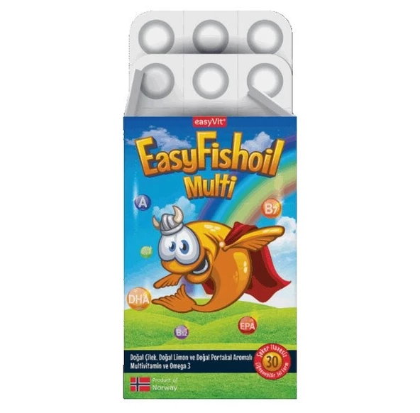 EasyFishoil Multi Omega 3 30 Çiğnenebilir Jel Tablet